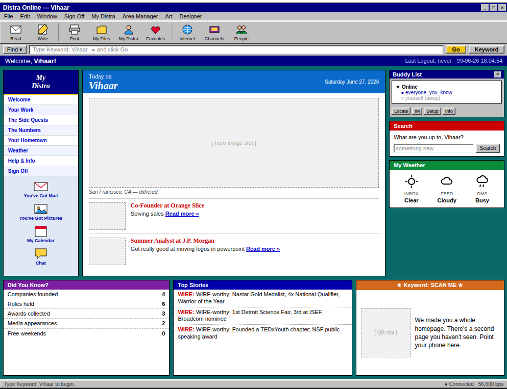 My Homepage preview